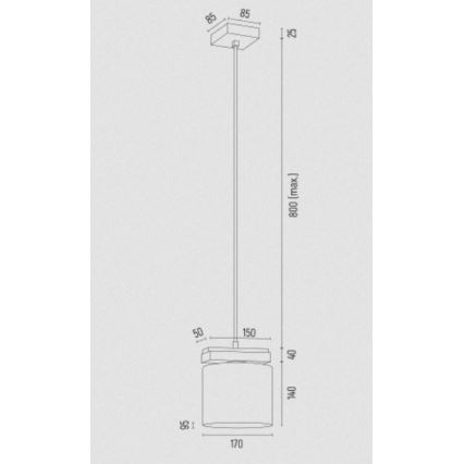 Argon 8276 - Hängeleuchte an Schnur CANOA 1xE27/15W/230V schwarz