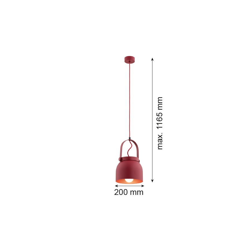 Argon 8282 - Hängeleuchte an Schnur LOGAN 1xE27/15W/230V d 20 cm rot