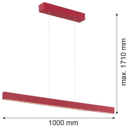 Argon 8304 - LED-Hängeleuchte an Schnur BALANS LED/35W/230V 3000K rot