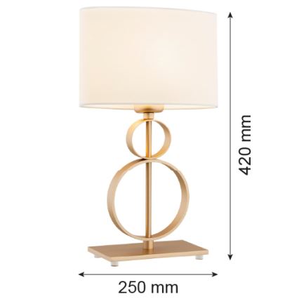 Argon 8310 - Tischlampe PERSEO 1xE27/15W/230V 42 cm creme/gold