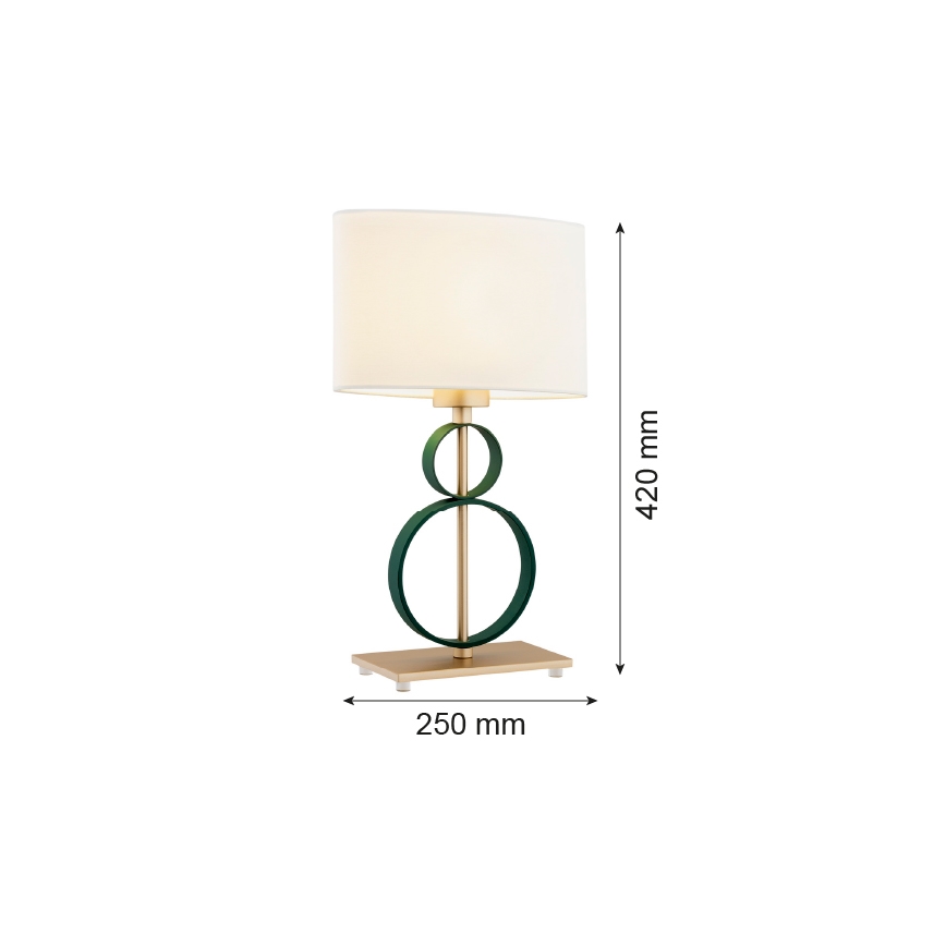Argon 8317 - Tischlampe PERSEO 1xE27/15W/230V 42 cm creme/grün