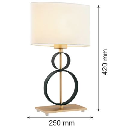 Argon 8373 - Tischlampe PERSEO 1xE27/15W/230V 42 cm creme/schwarz