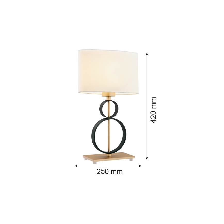 Argon 8373 - Tischlampe PERSEO 1xE27/15W/230V 42 cm creme/schwarz