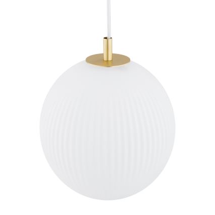 Argon 8507 - Hängeleuchte an Schnur PALOMA 1xE27/15W/230V d 25 cm golden/weiß