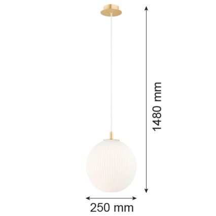 Argon 8507 - Hängeleuchte an Schnur PALOMA 1xE27/15W/230V d 25 cm golden/weiß