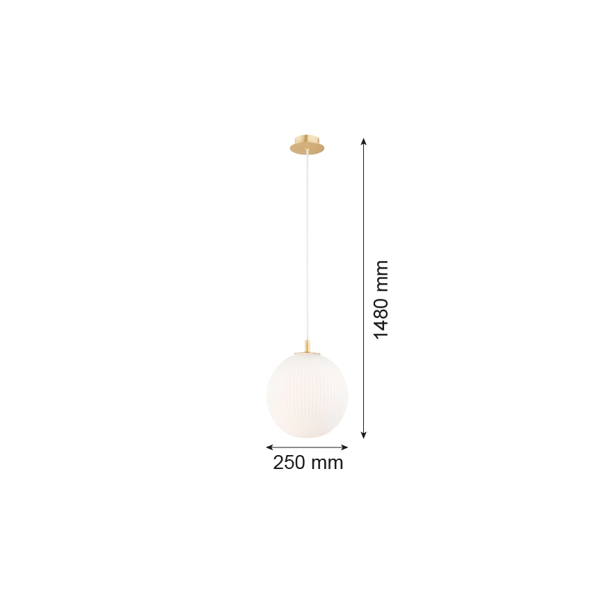 Argon 8507 - Hängeleuchte an Schnur PALOMA 1xE27/15W/230V d 25 cm golden/weiß