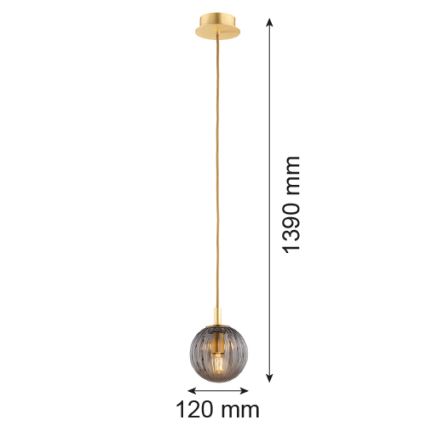 Argon 8512 - Hängeleuchte an Schnur PALOMA 1xE14/7W/230V d 12 cm golden/schwarz