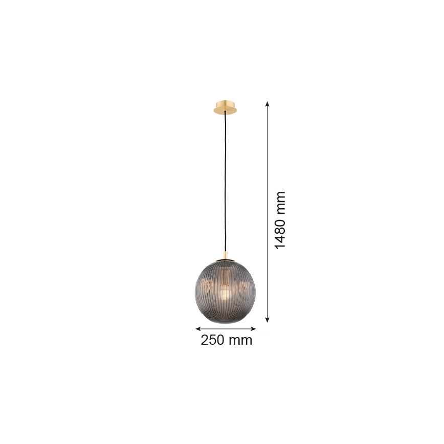 Argon 8513 - Hängeleuchte an Schnur PALOMA 1xE27/15W/230V d 25 cm golden/schwarz