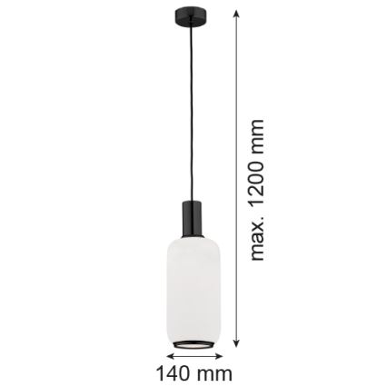 Argon 8563 - Hängeleuchte SAGUNTO PLUS 1xE27/15W/230V d 14 cm schwarz