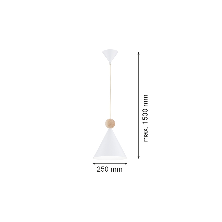 Argon 8629 - Hängeleuchte KEGEL 1xE27/15W/230V weiß