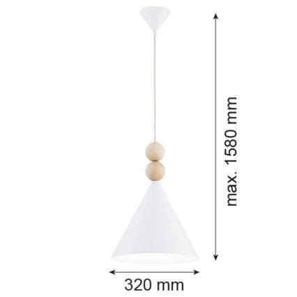 Argon 8632 - Hängeleuchte KEGEL 1xE27/15W/230V weiß