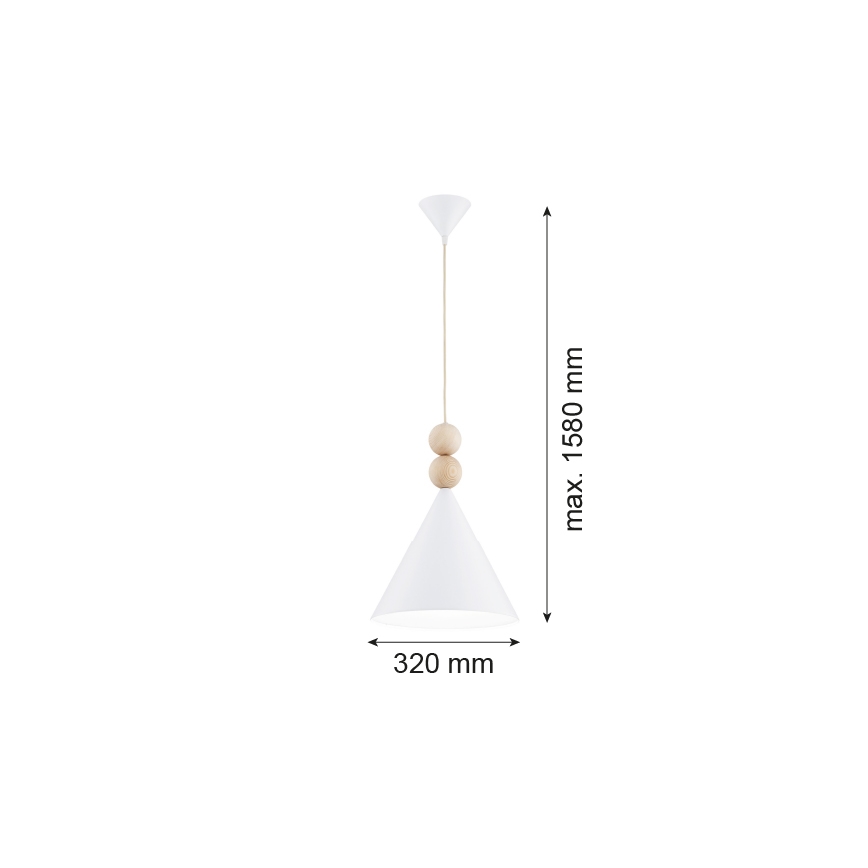 Argon 8632 - Hängeleuchte KEGEL 1xE27/15W/230V weiß