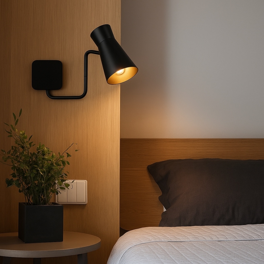 Argon 8880 - Wandleuchte LORD 1xE14/7W/230V schwarz