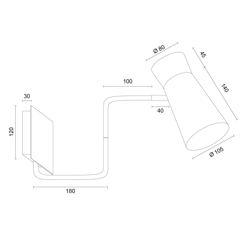 Argon 8880 - Wandleuchte LORD 1xE14/7W/230V schwarz