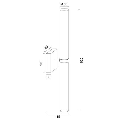Argon 8927 - LED-Spiegelleuchte für Badezimmer BATUMI LED/24W/230V 3000K IP44 schwarz
