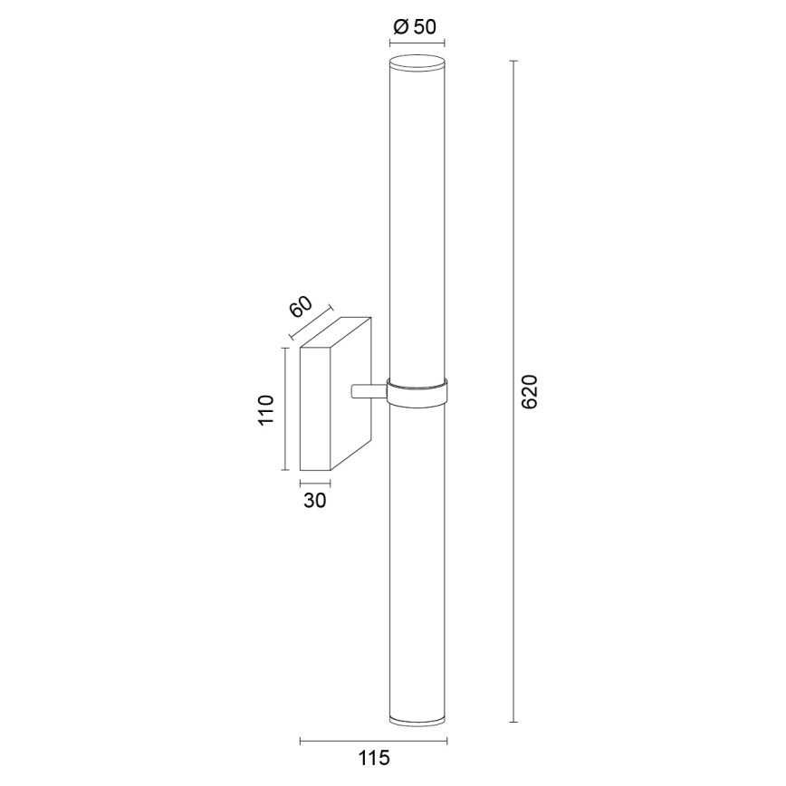 Argon 8927 - LED-Spiegelleuchte für Badezimmer BATUMI LED/24W/230V 3000K IP44 schwarz