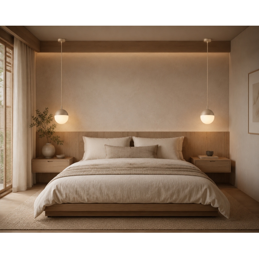 Argon 9001 - Außen-Pendelleuchte an Kabel LIV 1xE27/15W/230V IP44 beige