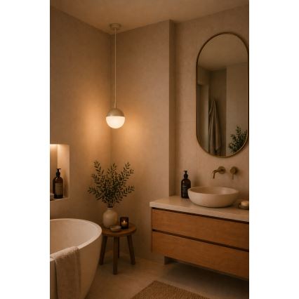 Argon 9001 - Außen-Pendelleuchte an Kabel LIV 1xE27/15W/230V IP44 beige