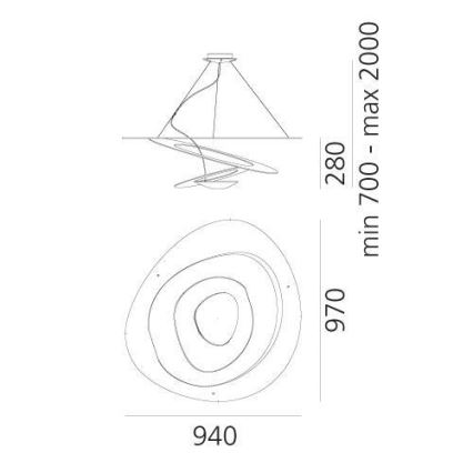 Artemide 1239010A - Hängeleuchte PIRCE 1xR7s/11W/230V 97 cm weiß