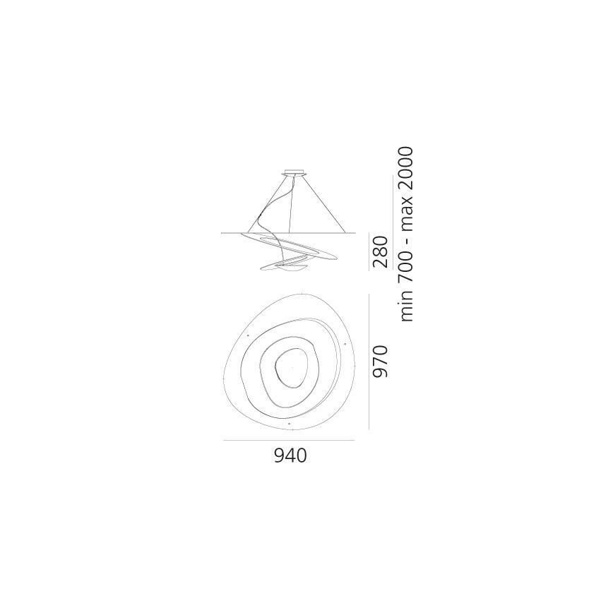 Artemide 1239010A - Hängeleuchte PIRCE 1xR7s/11W/230V 97 cm weiß