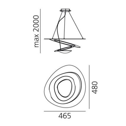 Artemide 1249020A - Dimmbare LED-Hängeleuchte PIRCE LED/27W/230V 3000K golden