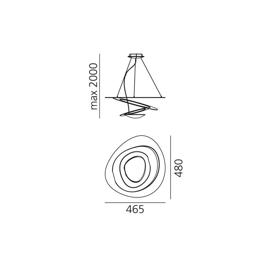 Artemide 1249020A - Dimmbare LED-Hängeleuchte PIRCE LED/27W/230V 3000K golden