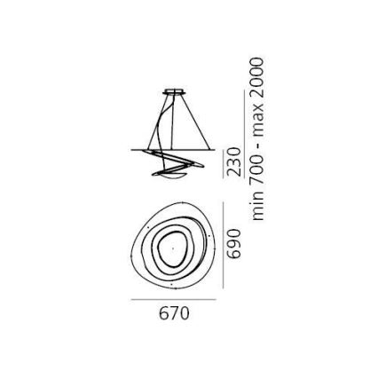 Artemide 1256110A - Dimmbare LED-Hängeleuchte PIRCE LED/44W/230V 3000K weiß