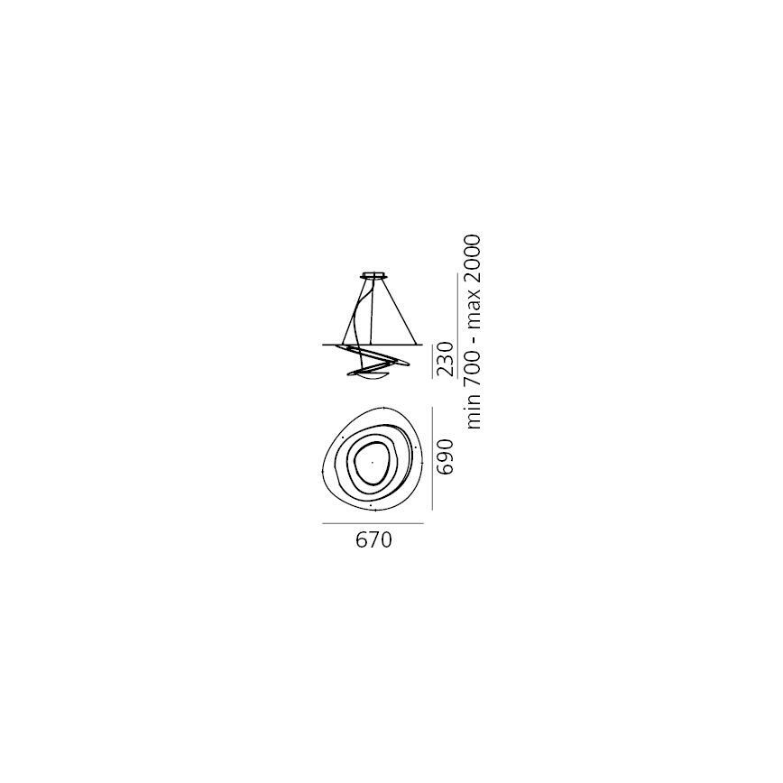 Artemide 1256120A - Dimmbare LED-Hängeleuchte PIRCE LED/44W/230V 3000K golden