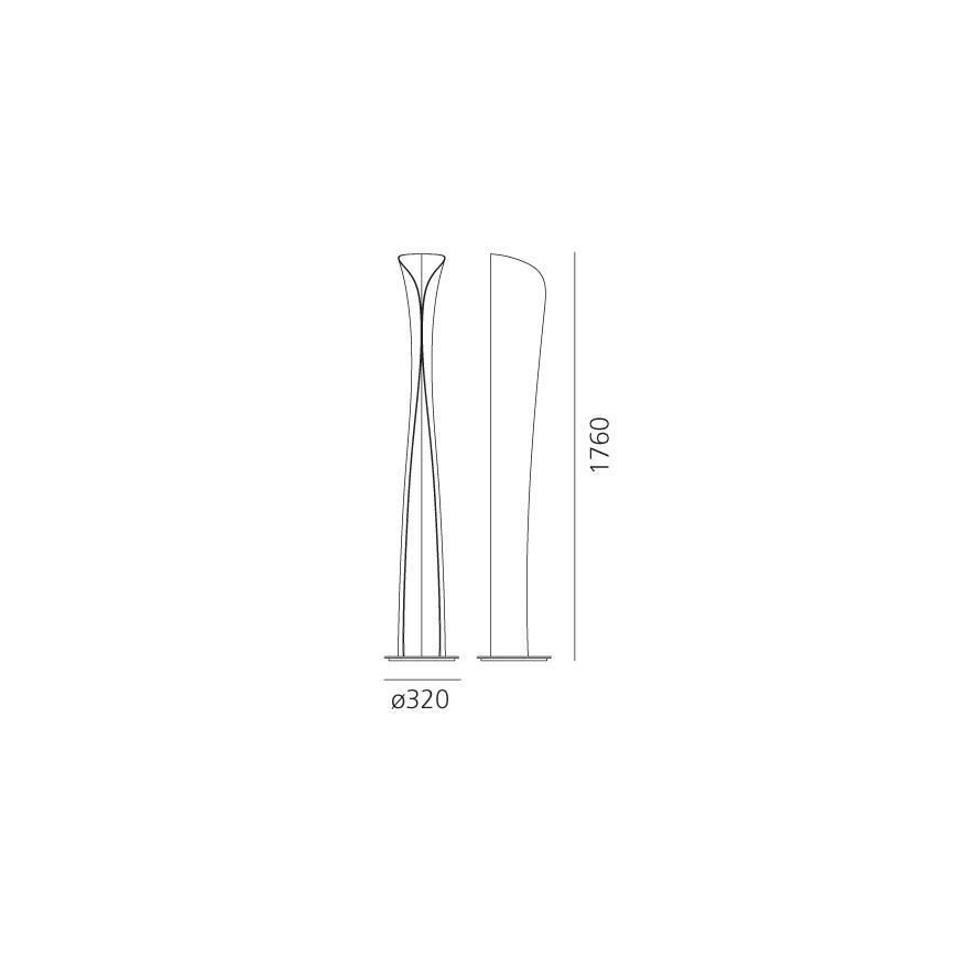 Artemide 1361010A - LED-Stehleuchte CADMO LED/44W/230V + 1xGU10/10W/230V schwarz