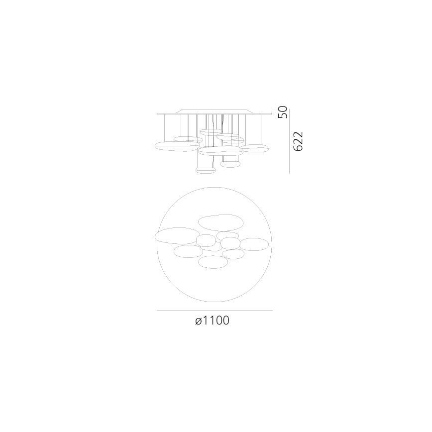 Artemide 1366110A - Dimmbare LED-Anbauleuchte MERCURY LED/58W/230V 3000K