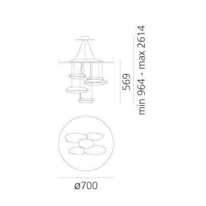 Artemide 1477110A - Dimmbare LED-Hängeleuchte MERCURY LED/29W/230V 3000K
