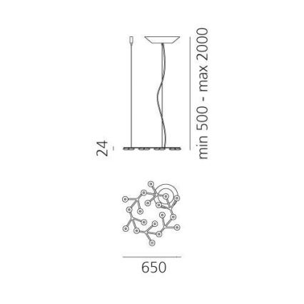Artemide 1575050APP - Dimmbare LED-Hängeleuchte NET LED/43W/230V d 65 cm 3000K