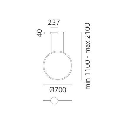Artemide 1992030APP - Dimmbare LED-Hängeleuchte DISCOVERY LED/40W/230V 3000K schwarz