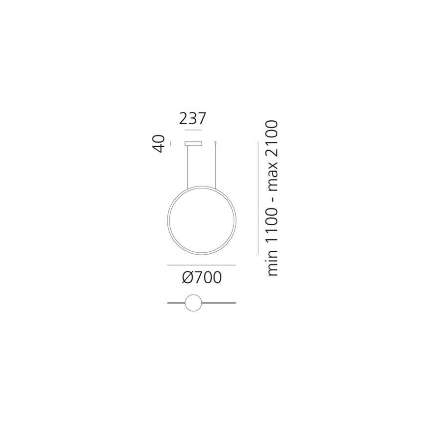 Artemide 1992030APP - Dimmbare LED-Hängeleuchte DISCOVERY LED/40W/230V 3000K schwarz