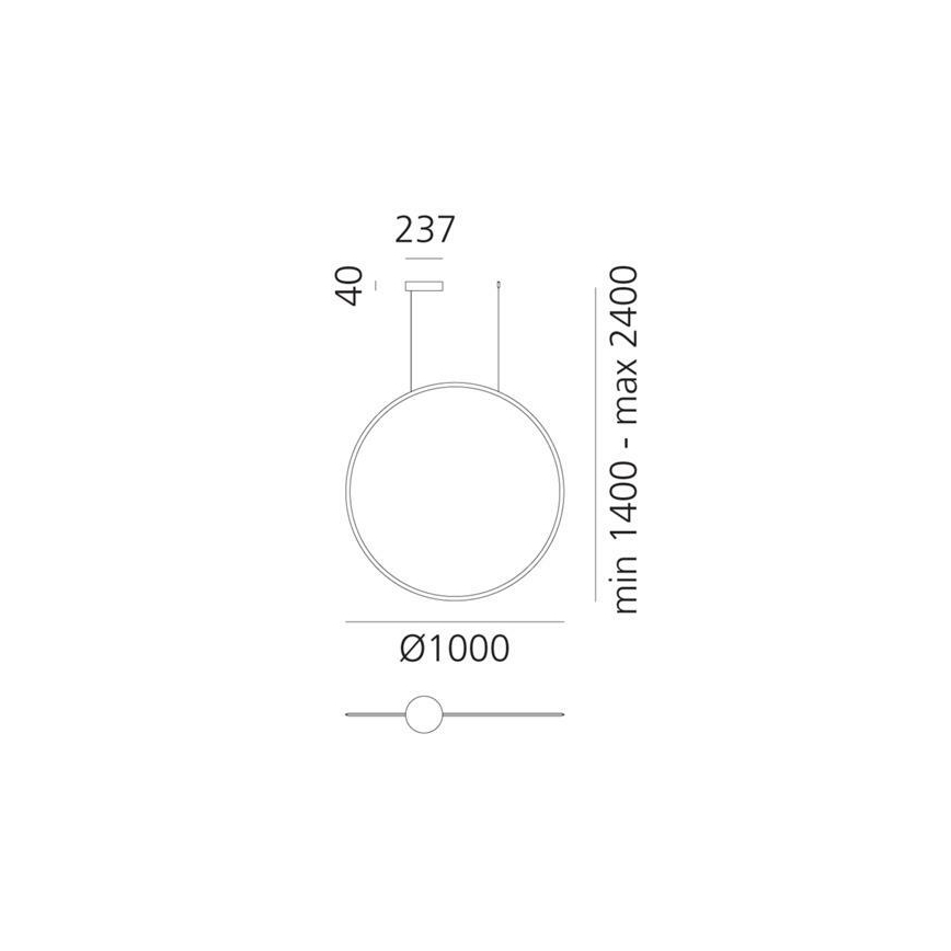Artemide 1993010APP - Dimmbare LED-Hängeleuchte DISCOVERY LED/60W/230V 3000K anthrazit