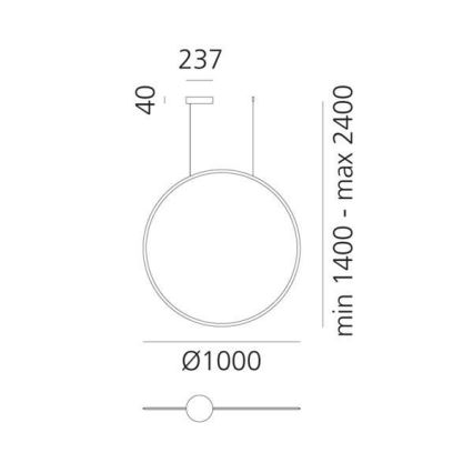 Artemide 1993030APP - Dimmbare LED-Hängeleuchte DISCOVERY LED/60W/230V 3000K schwarz