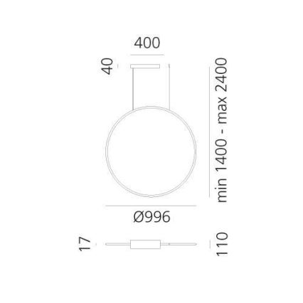 Artemide 1993210APP - Dimmbare LED-Hängeleuchte DISCOVERY LED/71W/230V 2700-6500K anthrazit