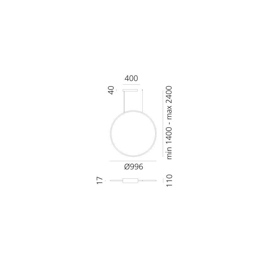 Artemide 1993210APP - Dimmbare LED-Hängeleuchte DISCOVERY LED/71W/230V 2700-6500K anthrazit