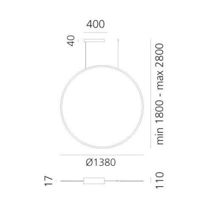 Artemide 1994210APP - Dimmbare LED-Hängeleuchte DISCOVERY LED/84W/230V 2700-6500K anthrazit