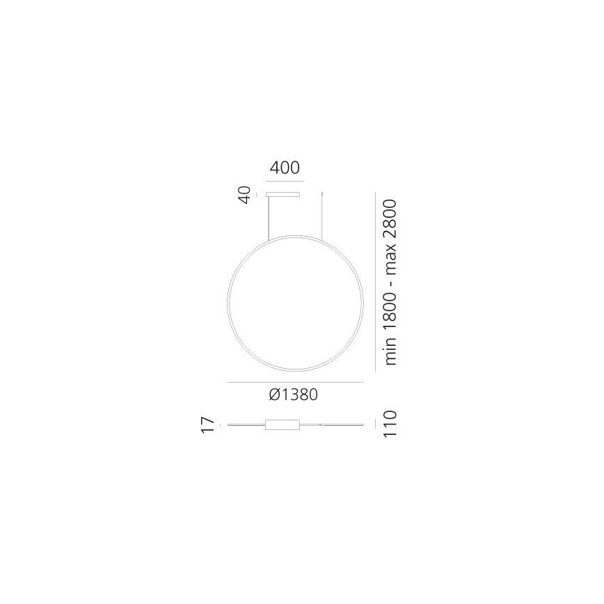 Artemide 1994210APP - Dimmbare LED-Hängeleuchte DISCOVERY LED/84W/230V 2700-6500K anthrazit