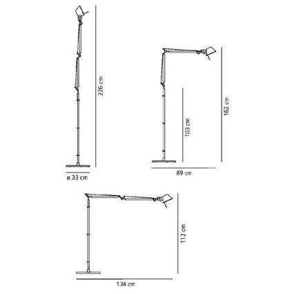 Artemide AR 0947010A+AR A012820 KOMPLET - Stehlampe  TOLOMEO BASCULANTE 1xE27/100W/230V