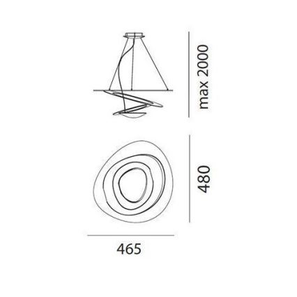 Artemide AR 1249010A - LED-Dimmer-Kronleuchter an Schnur PIRCE MICRO 1xLED/27W/230V