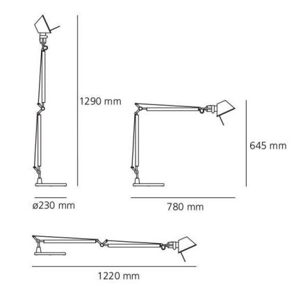 Artemide AR A004420+AR A005320 KOMPLET - Tischlampe  TOLOMEO 1xE27/70W/230V