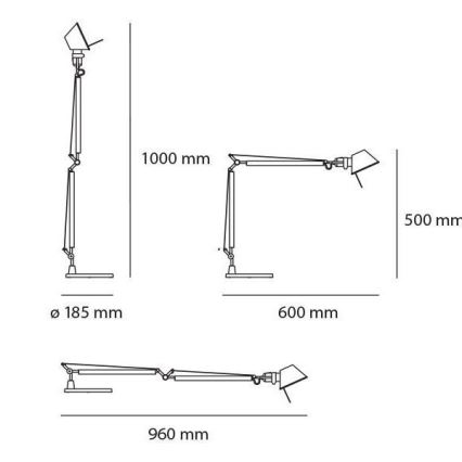Artemide AR A015100+AR A003900 Komplettset - dimmbare LED-Tischleuchte TOLOMEO MIDI LED/9W/230V