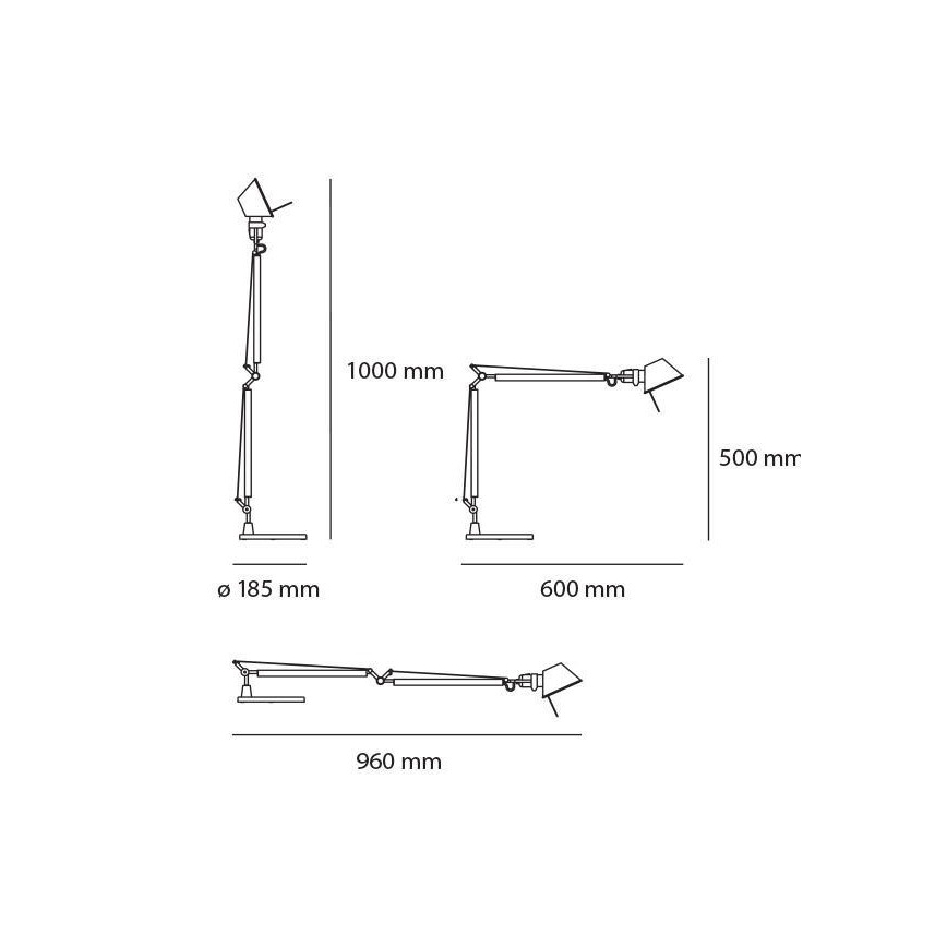 Artemide AR A015100+AR A003900 Komplettset - dimmbare LED-Tischleuchte TOLOMEO MIDI LED/9W/230V
