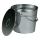 Ascheeimer mit Deckel 24 l glänzendes Chrom