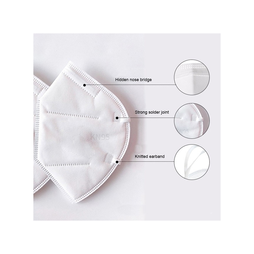 Atemschutzmaske 5 Schichten mit Ausatemventil Klasse KN95 (FFP2), Kohlefaser