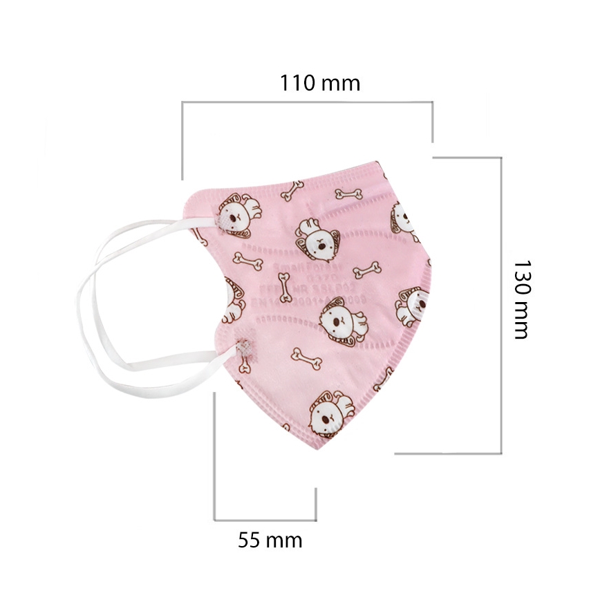 Atemschutzmaske Kindergröße FFP2 Kids NR CE 0370 Puppies rosa 1St.