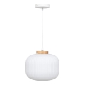 Atmosphera - Hängeleuchte am Kabel TRAVIS 1xE27/25W/230V Kiefernholz