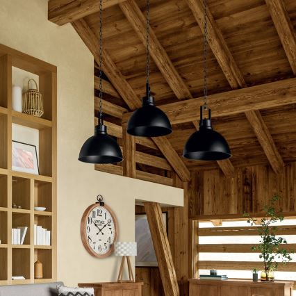 Atmosphera - Hängeleuchte an Kette BASALT 1xE27/25W/230V schwarz